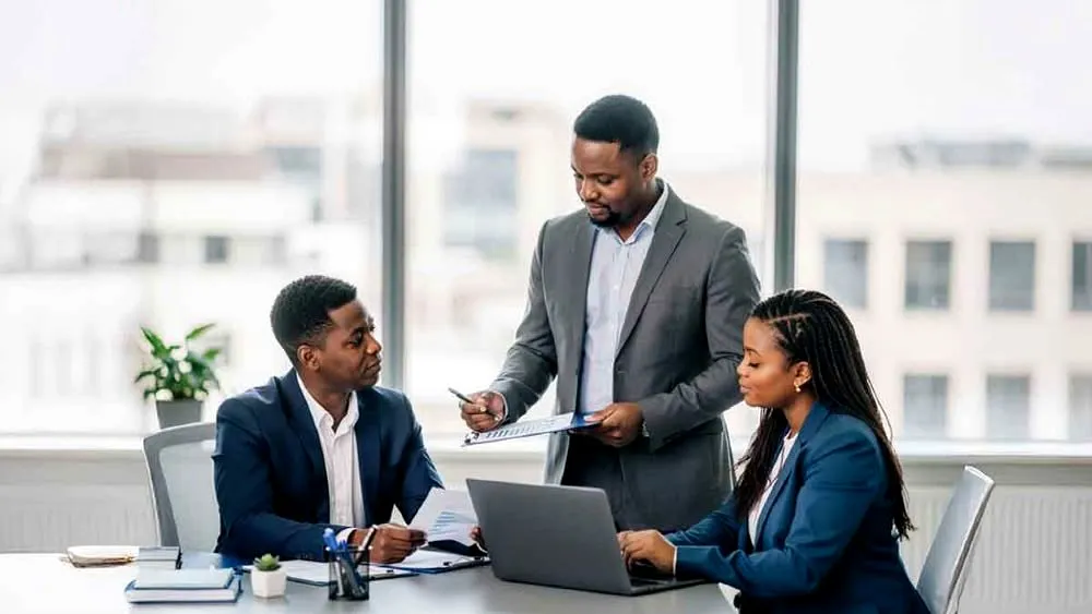 A business meeting between recruitment partners